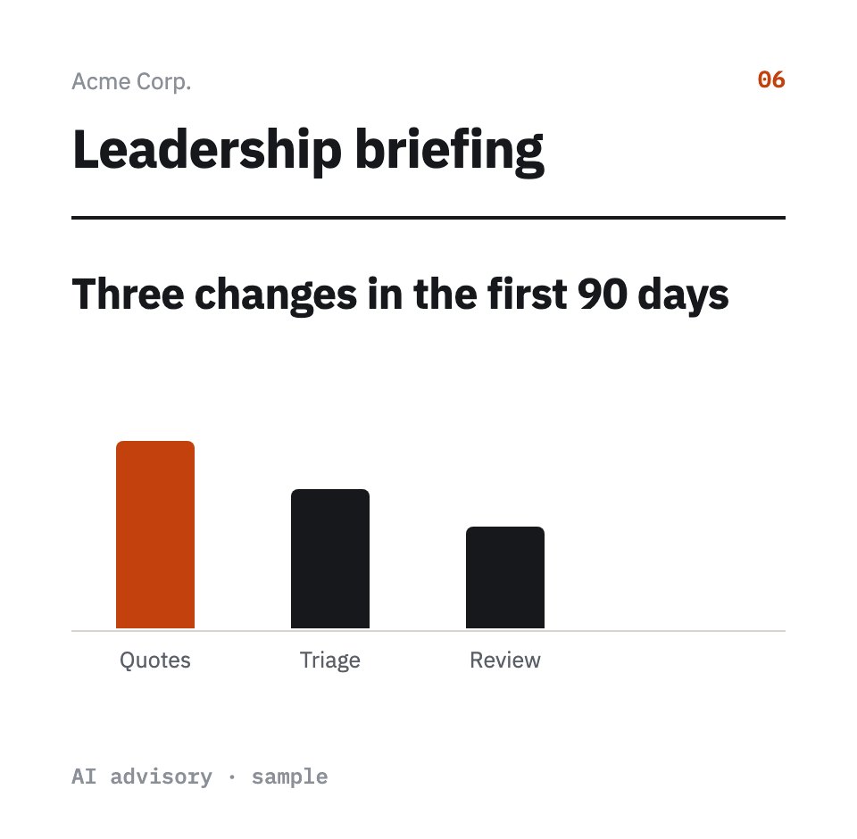 Leadership briefing, sample for a fictional company