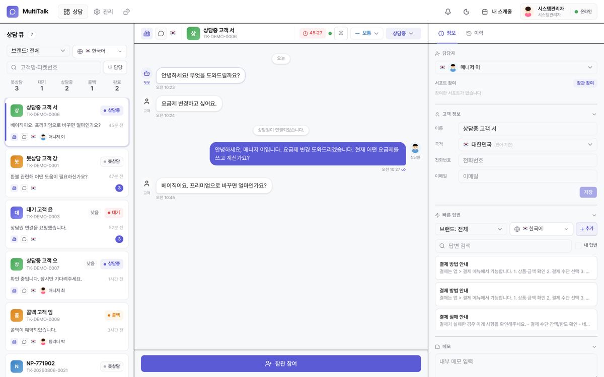 MultiTalk 실제 화면